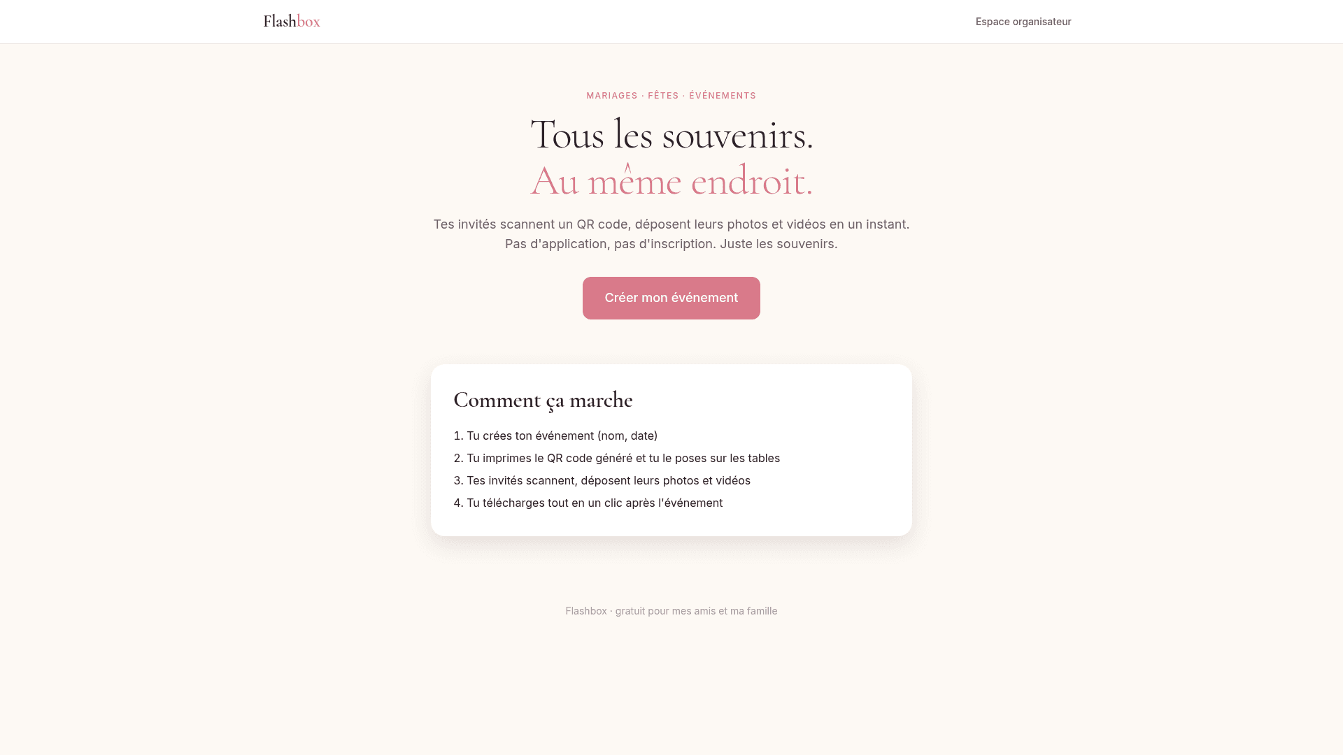 Aperçu du site Flashbox