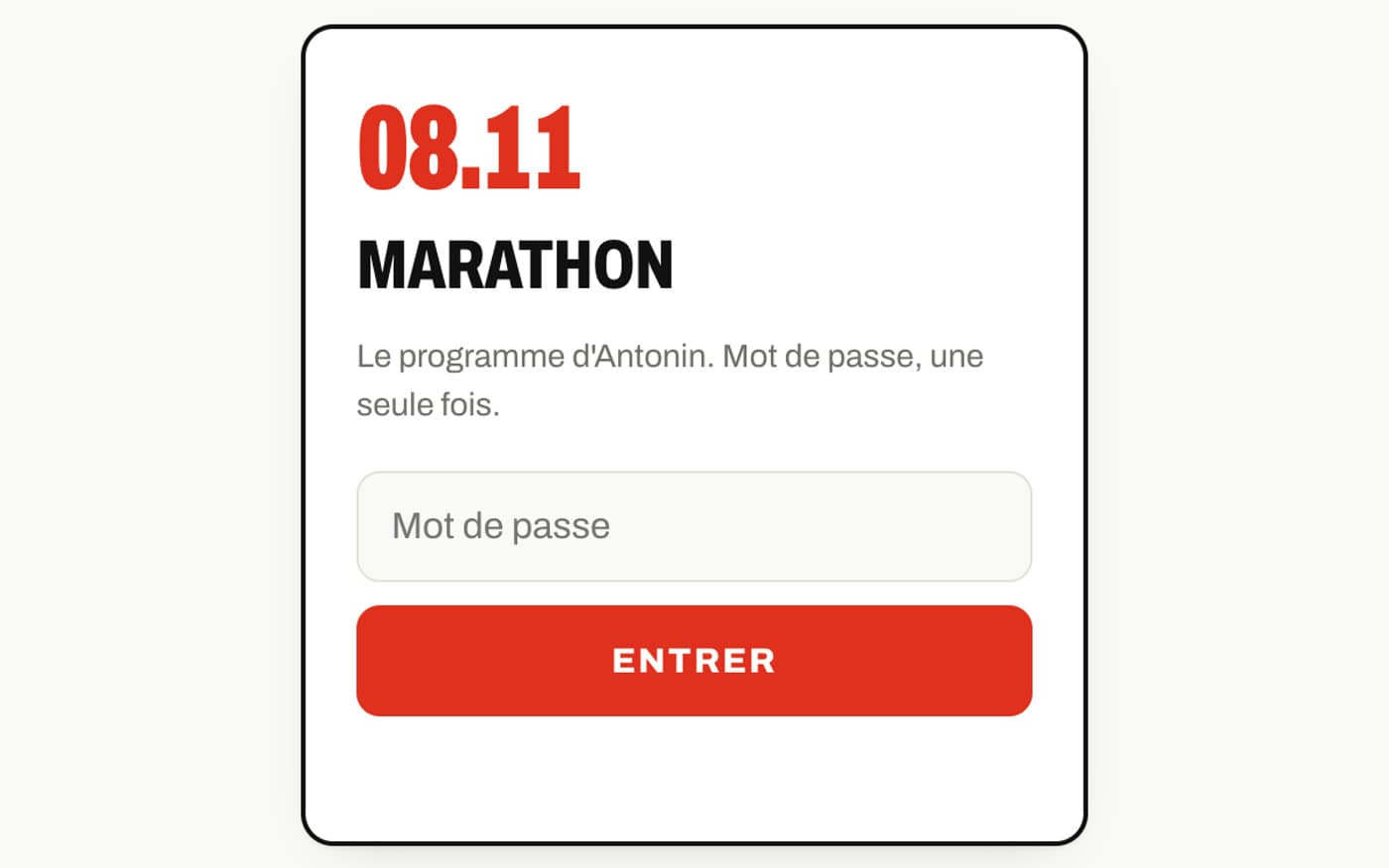 Aperçu du projet Marathon