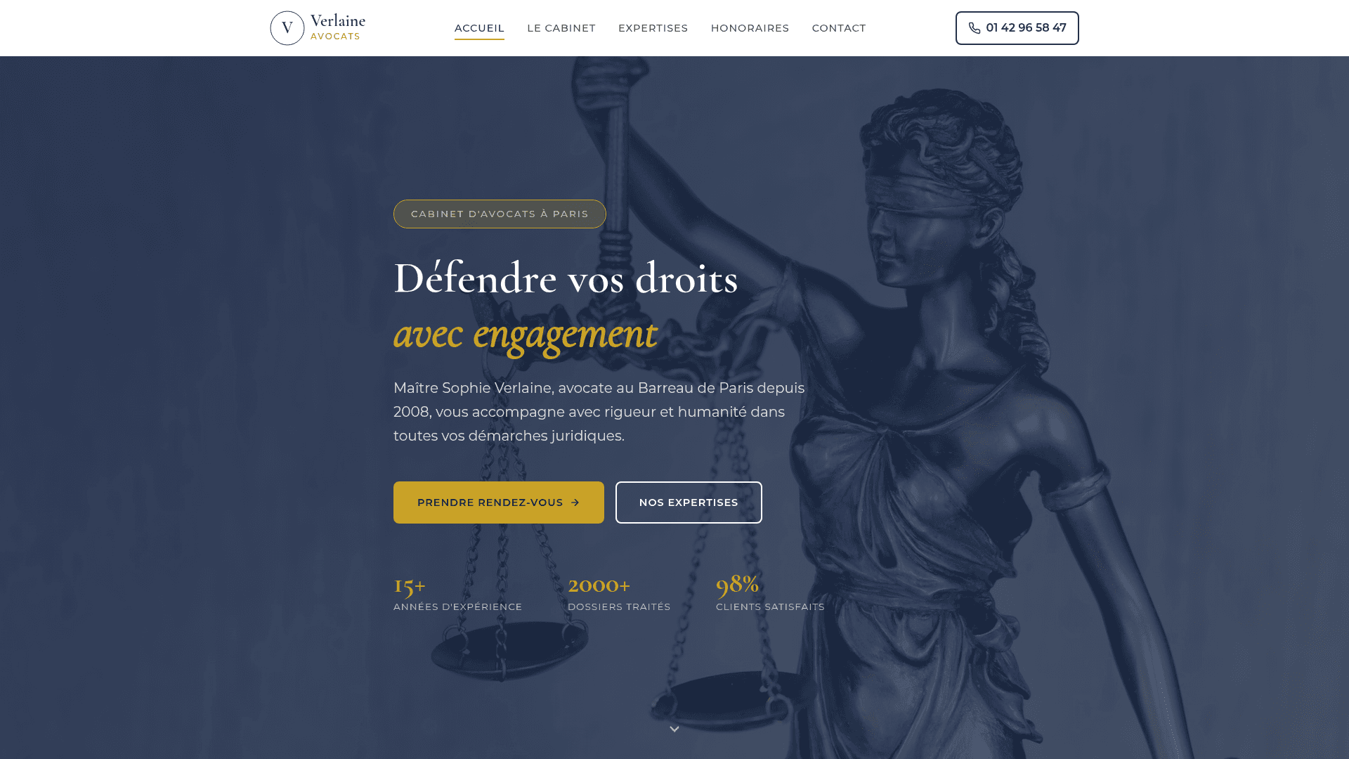 Aperçu du site Cabinet Verlaine Avocats