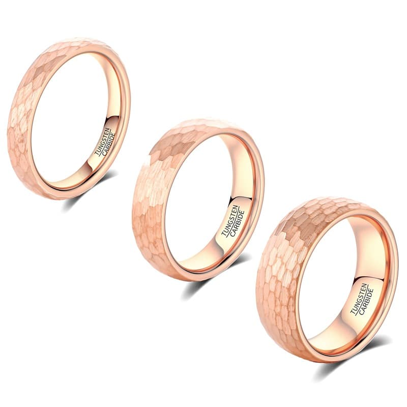 Bague en Tungstène Martelée – Élégance et Durabilité