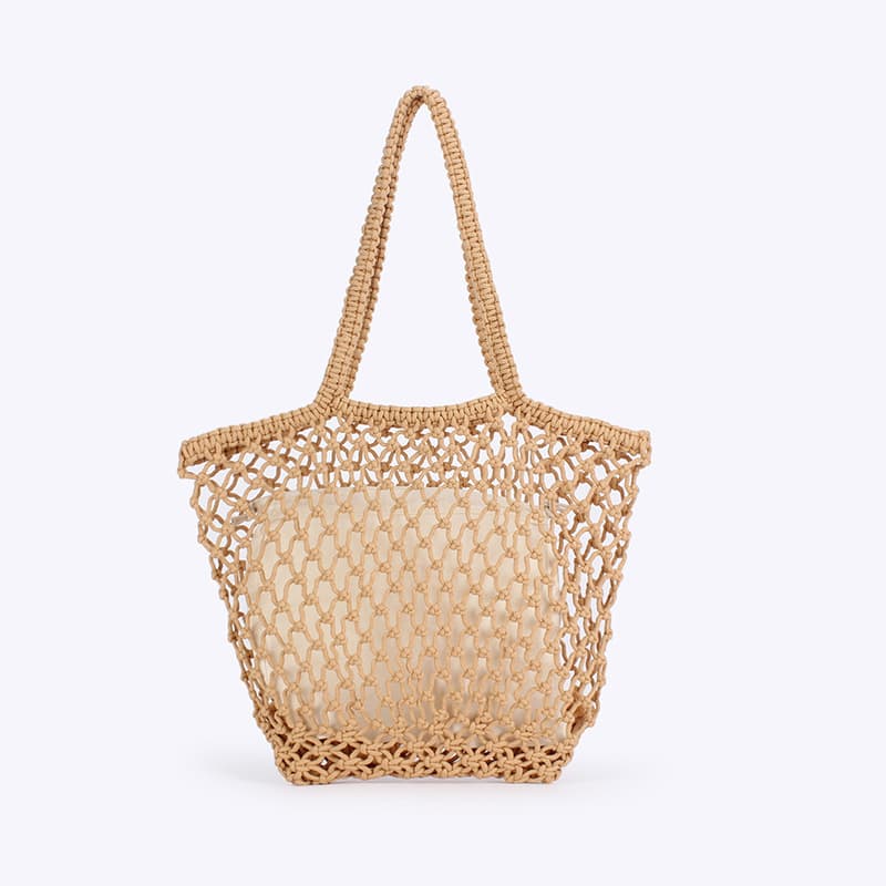 Sac Tissé Simple en Corde de Coton — Élégance Artisanale
