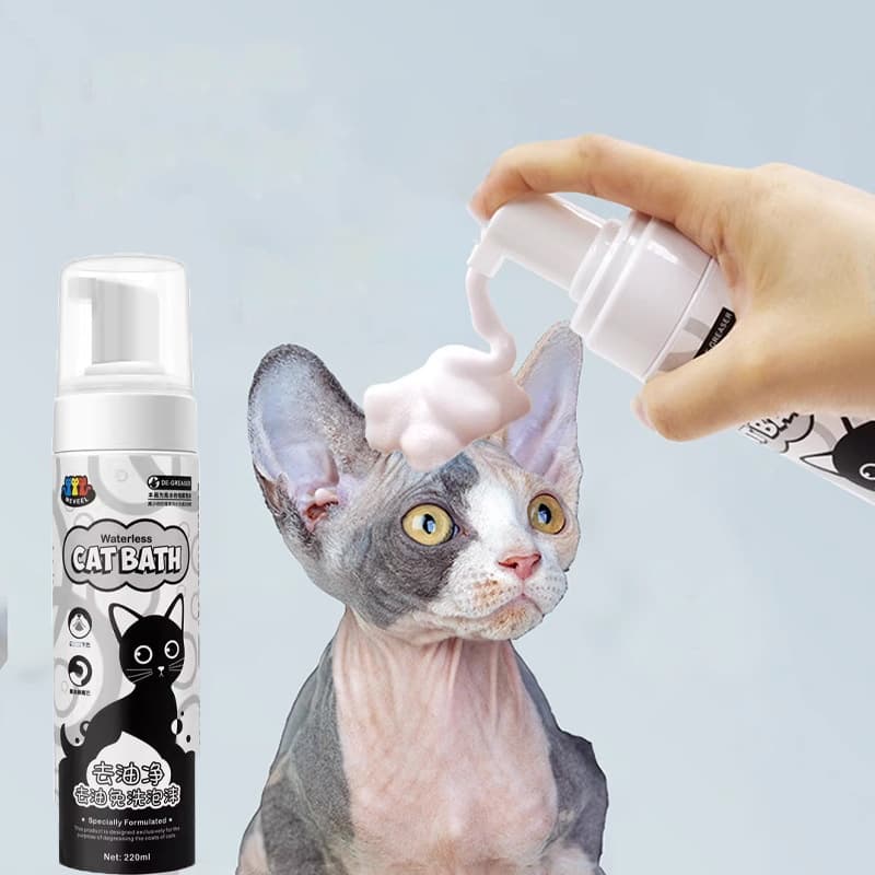 Gel Douche Sec Anti-Huile pour Chat — Toilettage sans Eau