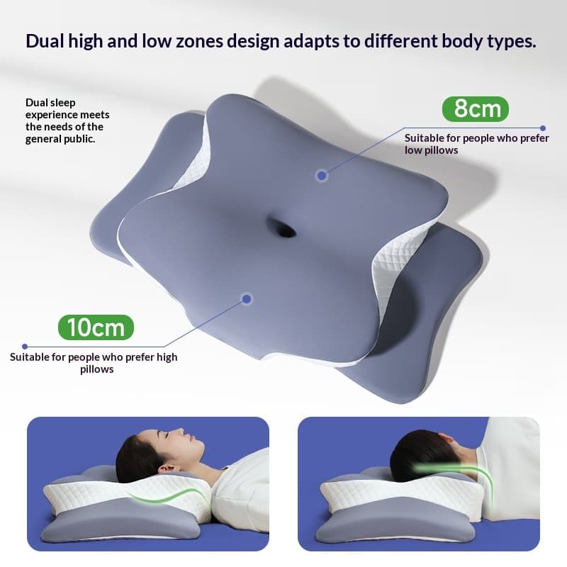 Coussin Contour Cervical en Mousse Mémoire — Soutien Nuque et Épaules