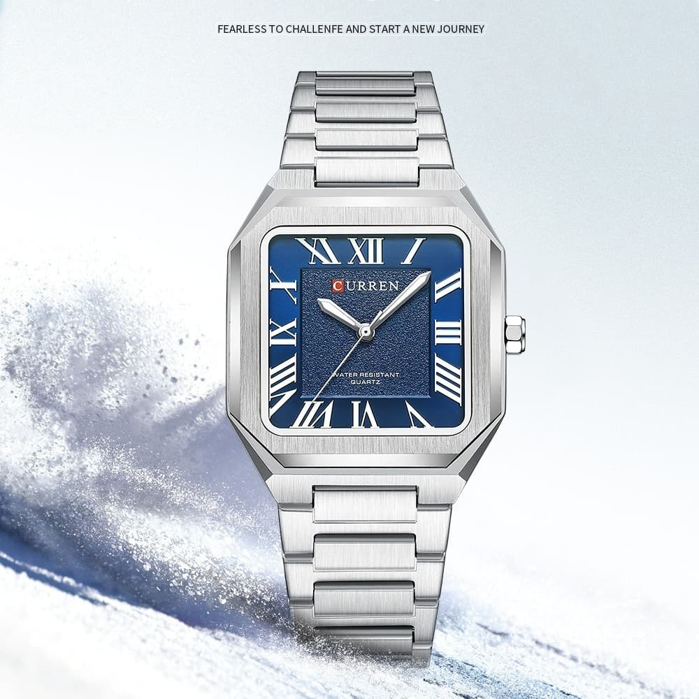 Montre Carrée Étanche en Quartz — Élégance au quotidien