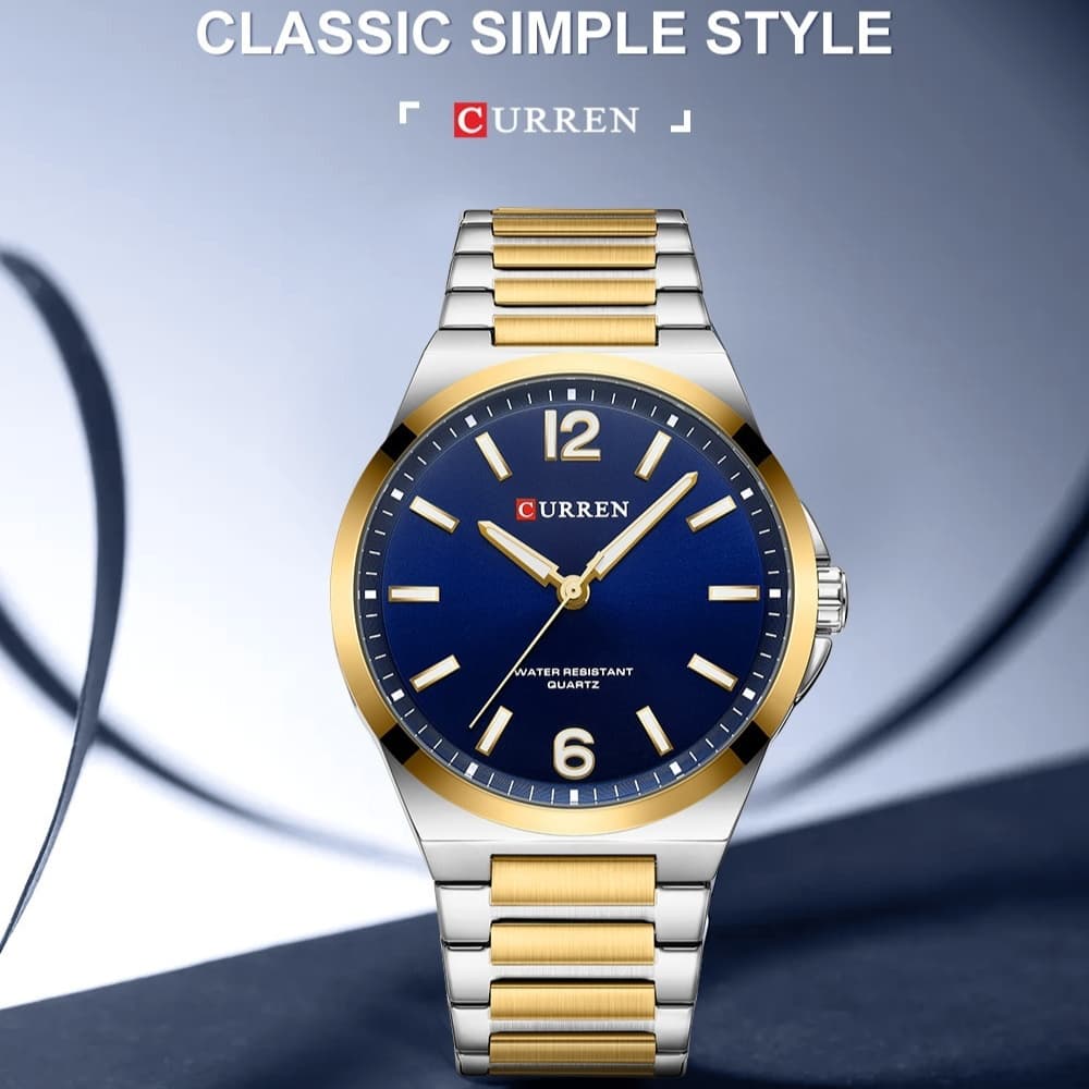 Montre Homme Étanche Quartz Acier — Style Affaires Élégant